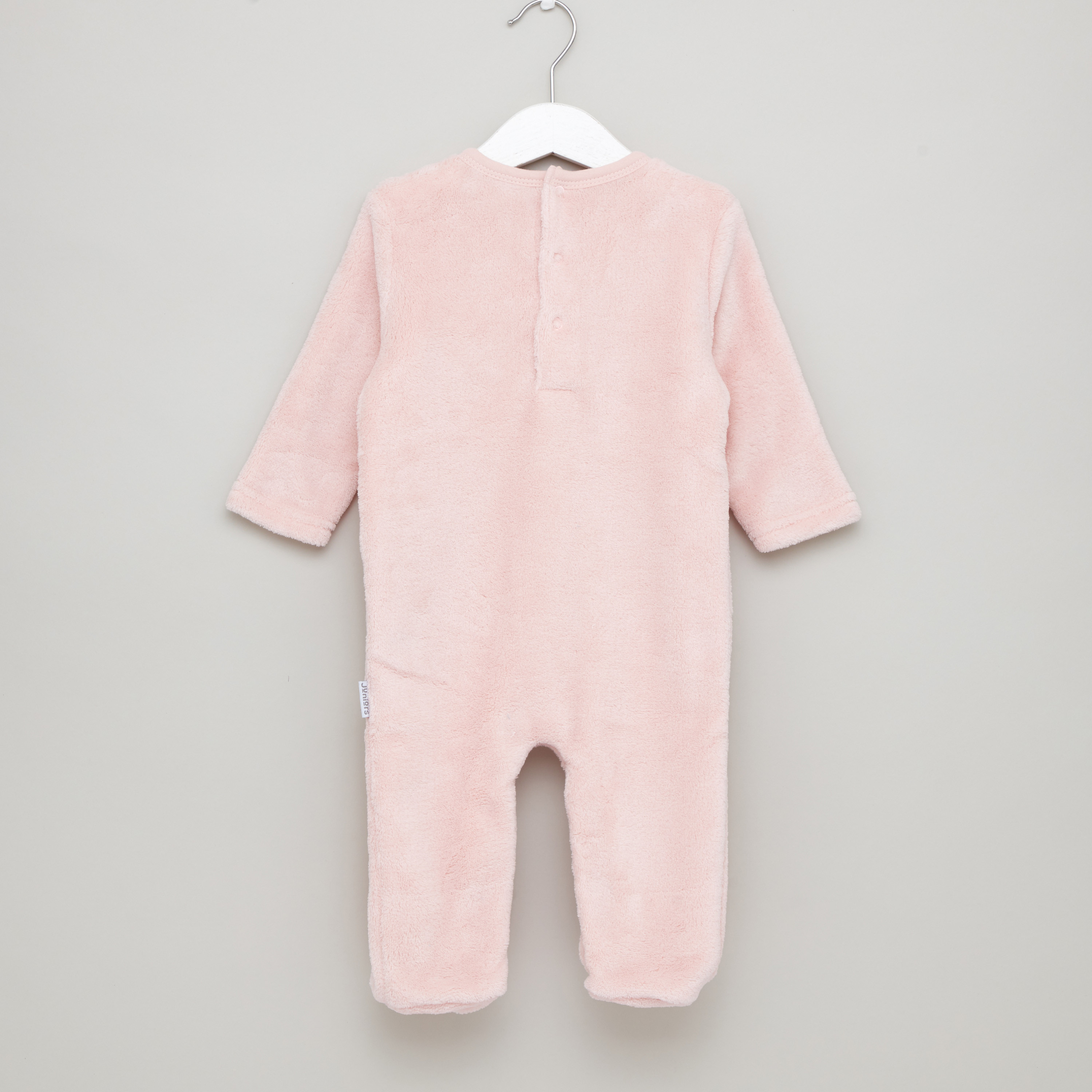Juniors Textured Closed Feet Sleepsuit with Long Sleeves-baby-girls-clothing-nightwear-sleepsuits-image-4