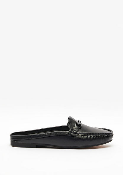 Le Confort Solid Slip-On Mules with Metal Accent