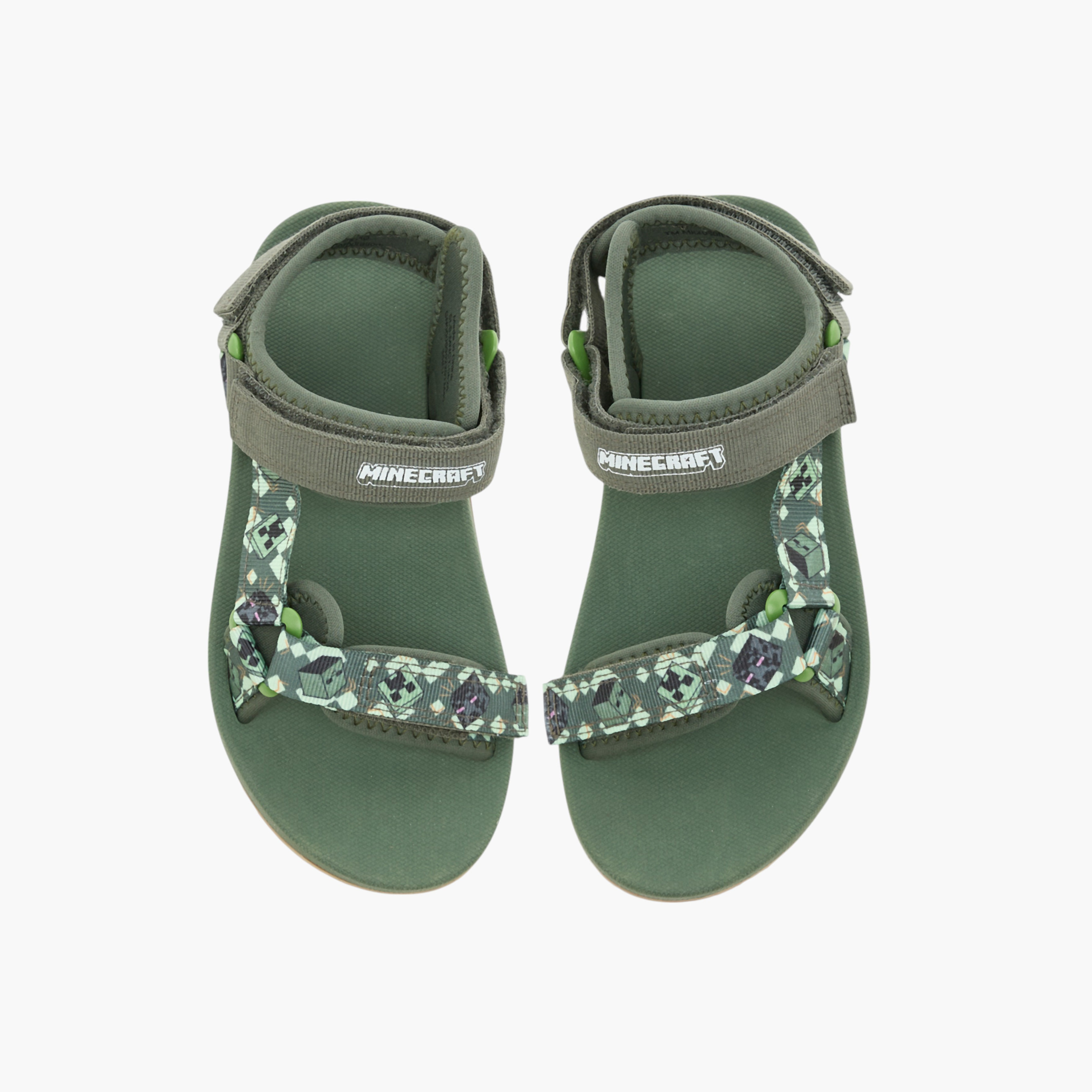 Minecraft Printed Sandals with Hook and Loop Closure-boys-shoes-sandals-image-1