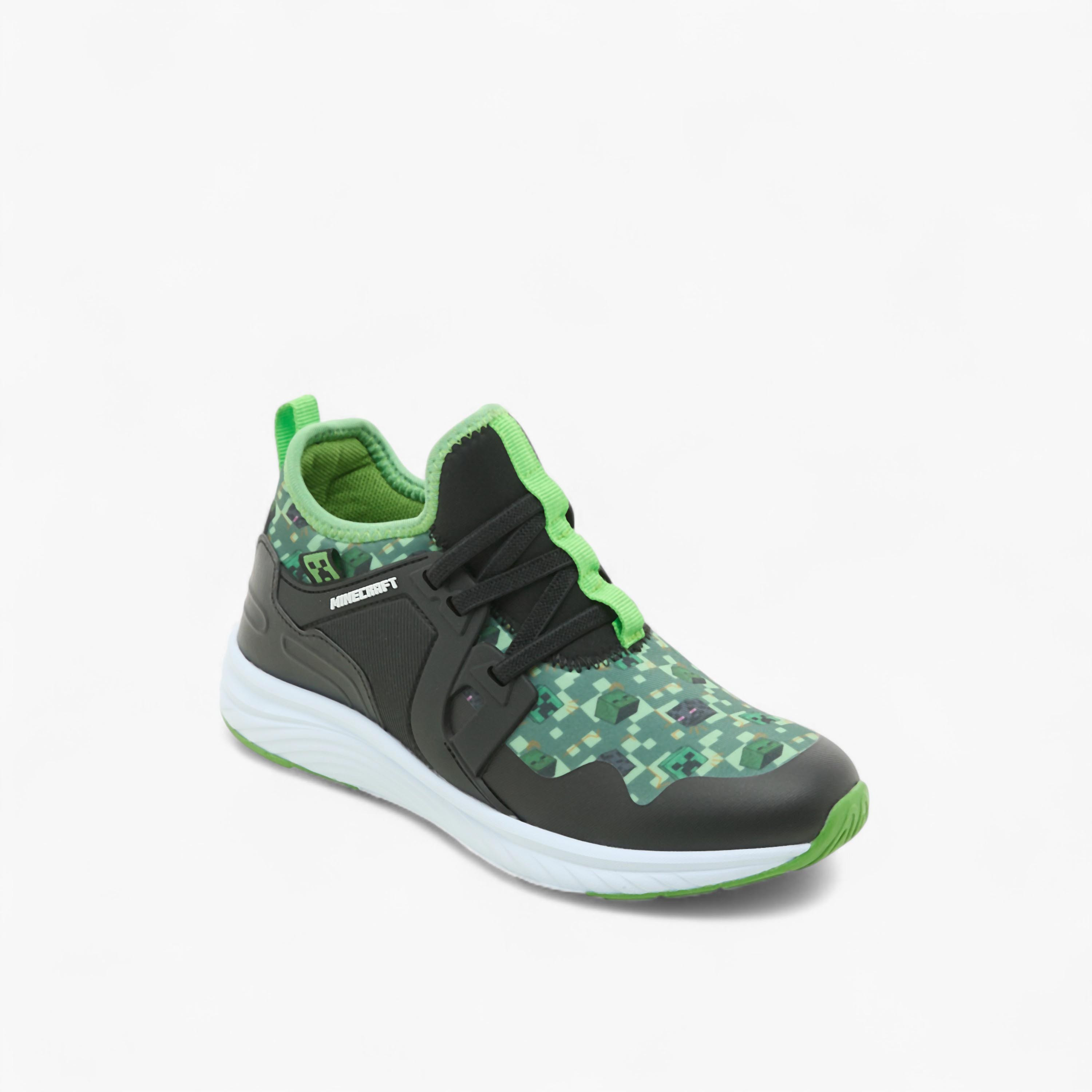 Minecraft Printed Slip-On Sneakers with Lace Detail-boys-shoes-sneakers-image-2