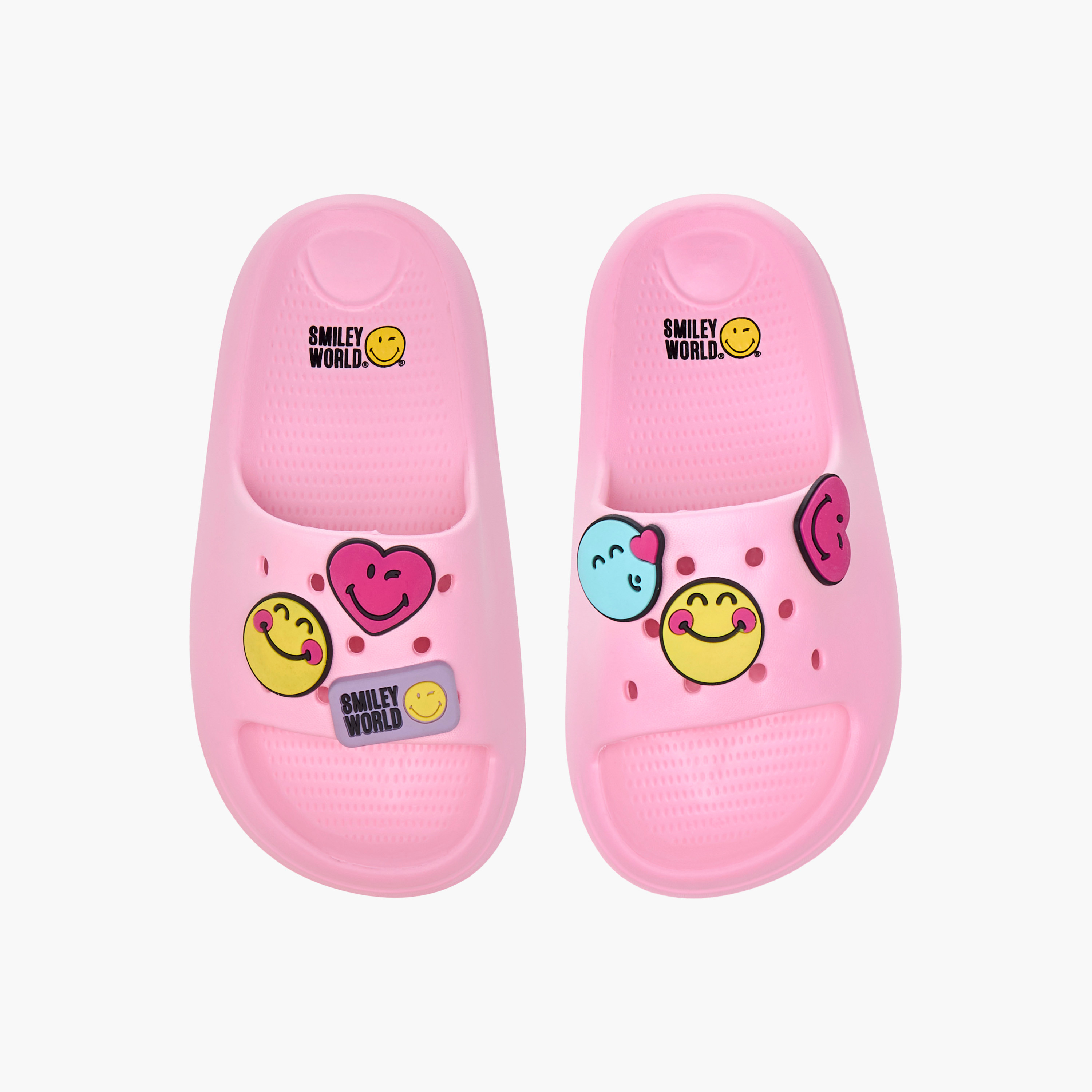 شبشب سهل الارتداء بتزيينات سمايلي وورلد-girls-shoes-flipflopsandslides-image-1