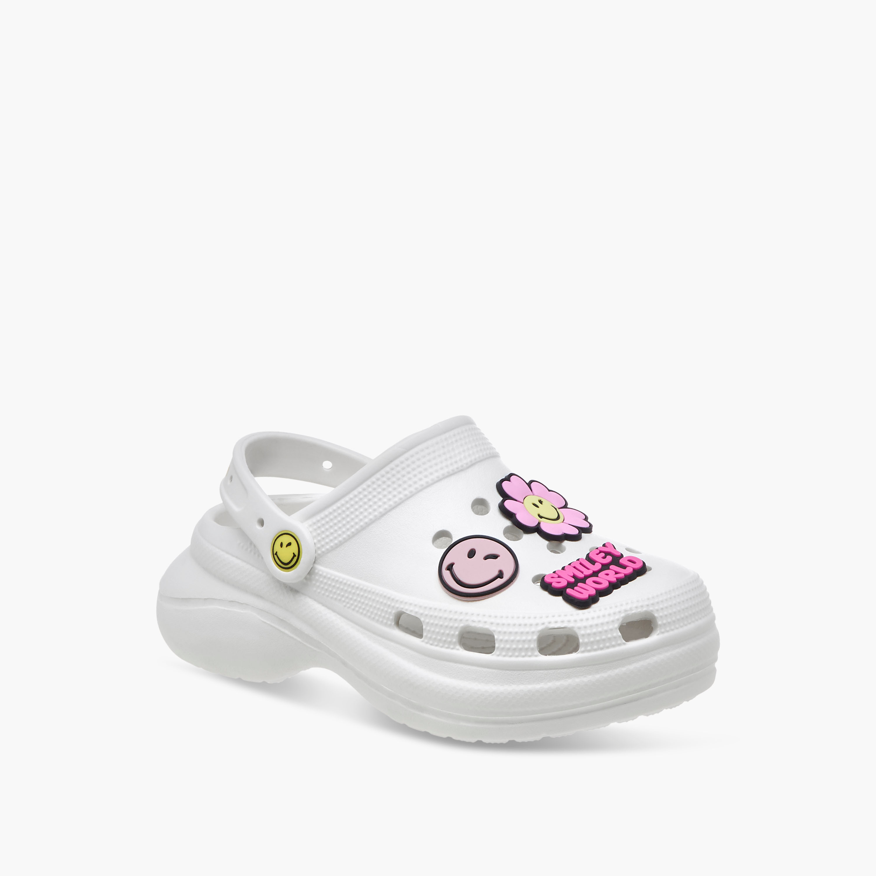 صندل بكعب سميك بزخارف سمايلي ورلد وحزام خلفي-girls-shoes-flipflopsandslides-image-4