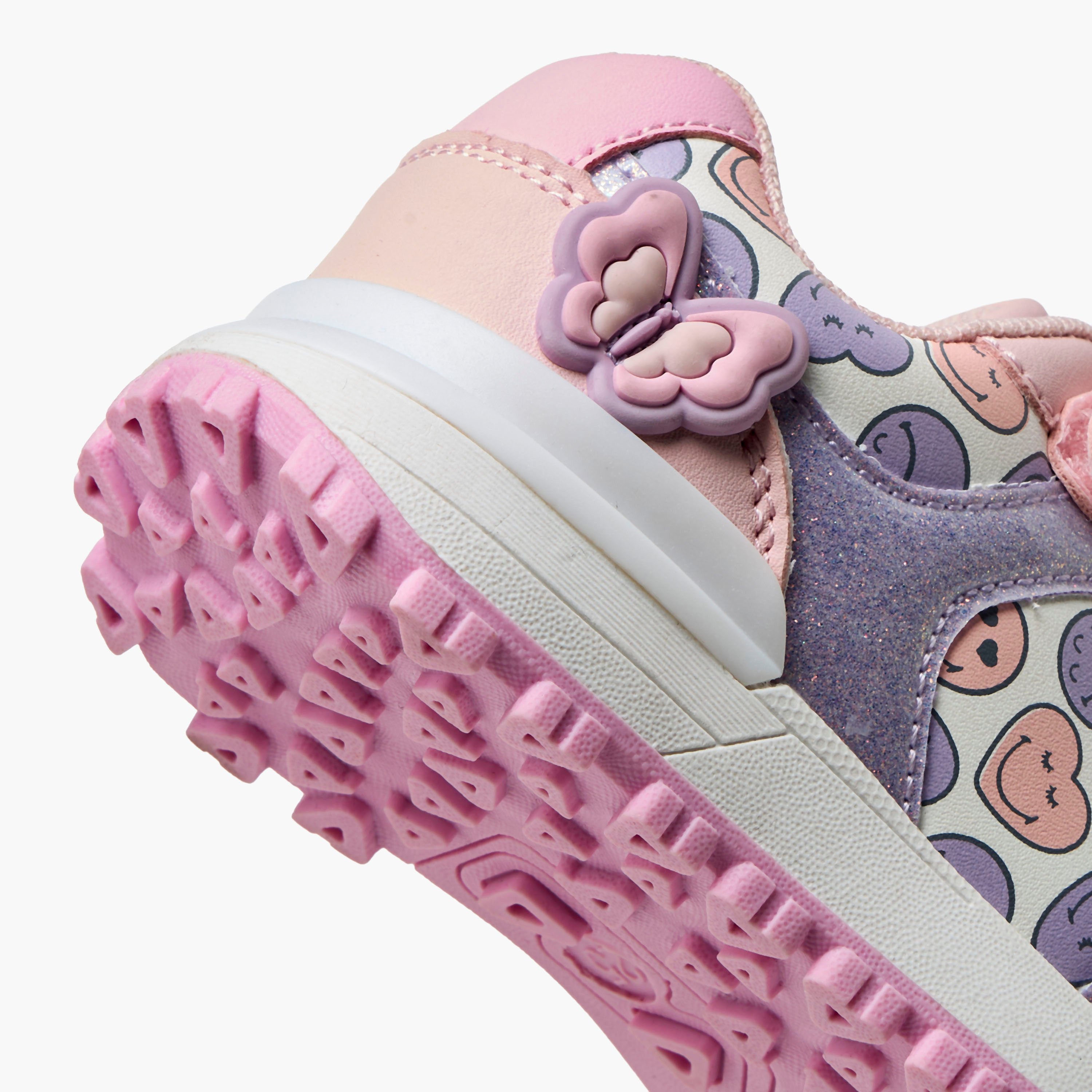 Smiley Girls Hook and Loop Ankle Sneakers-girls-shoes-sneakers-image-5
