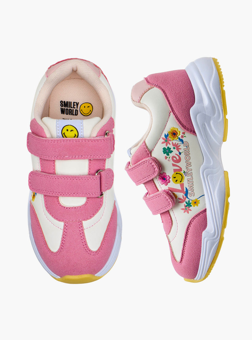 حذاء سنيكرز بطول الكاحل وشريط إغلاق للبنات من سمايلي-girls-shoes-sneakers-image-1