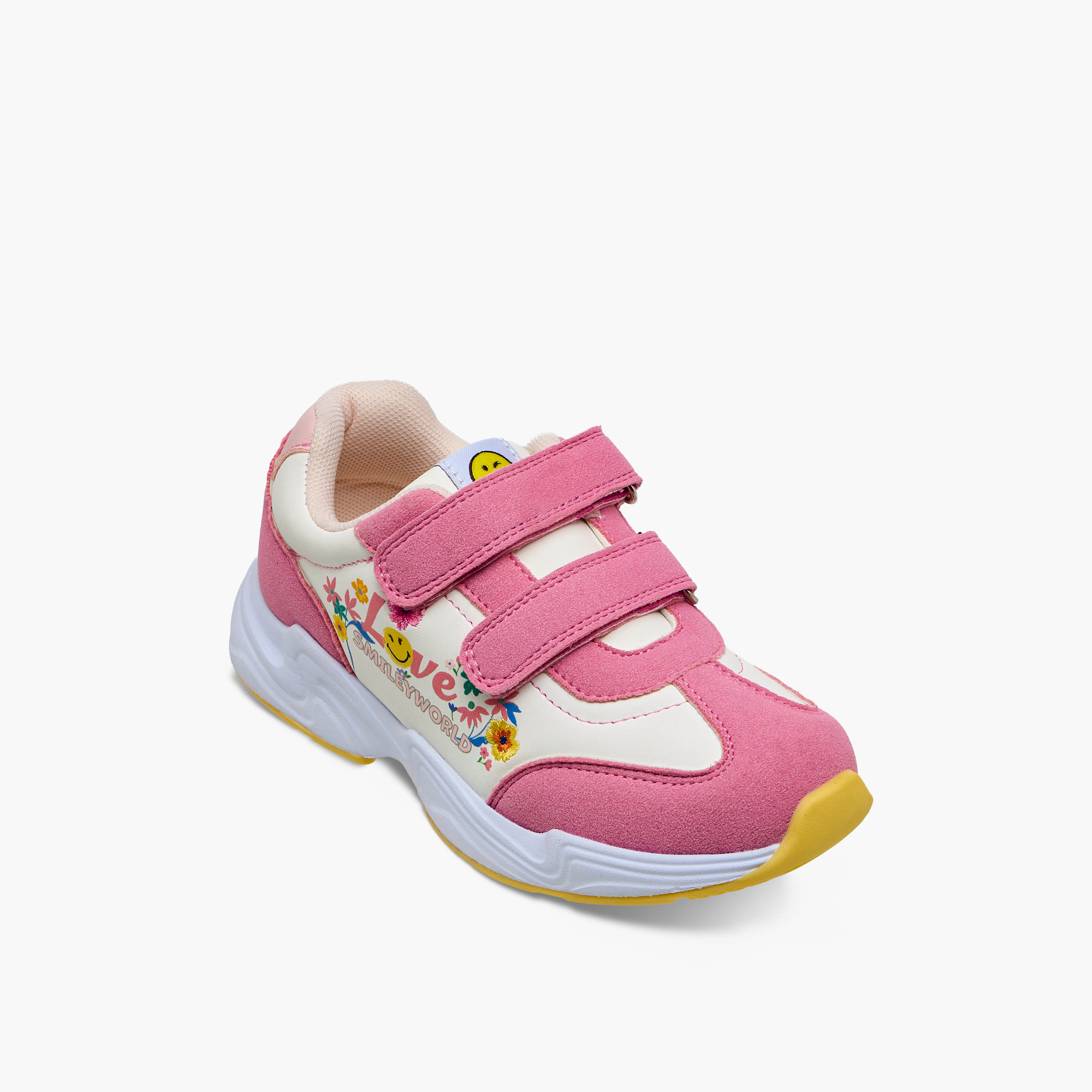 Smiley Girls Hook and Loop Ankle Sneakers-girls-shoes-sneakers-image-2