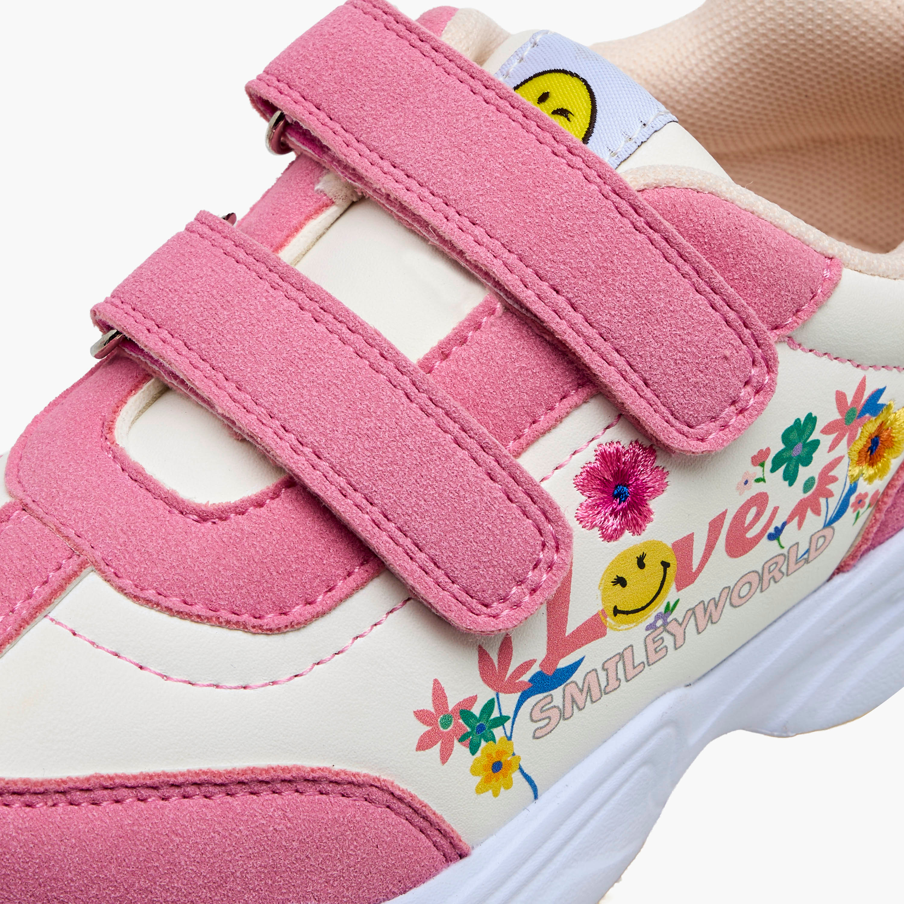 Smiley Girls Hook and Loop Ankle Sneakers-girls-shoes-sneakers-image-4