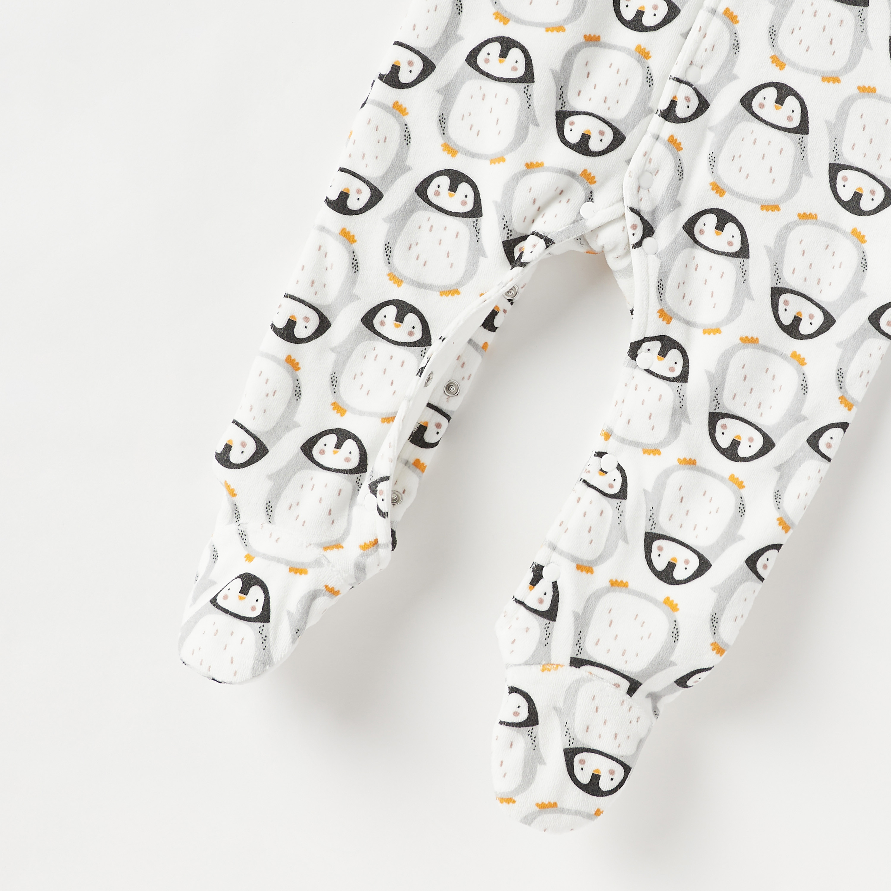 Juniors All-Over Penguin Print Closed Feet Sleepsuit with Hood-baby-boys-clothing-nightwear-sleepsuits-image-4