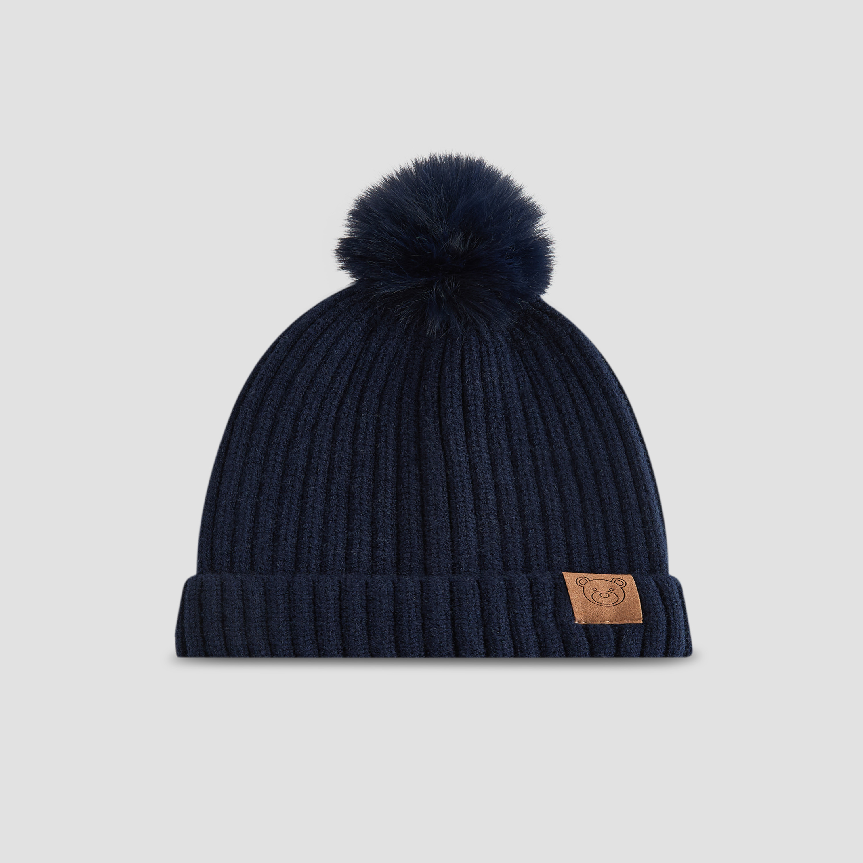 قبعة بيني مضلعة بتزيينات بوم بوم من جونيورز-baby-boys-accessories-caps-image-1