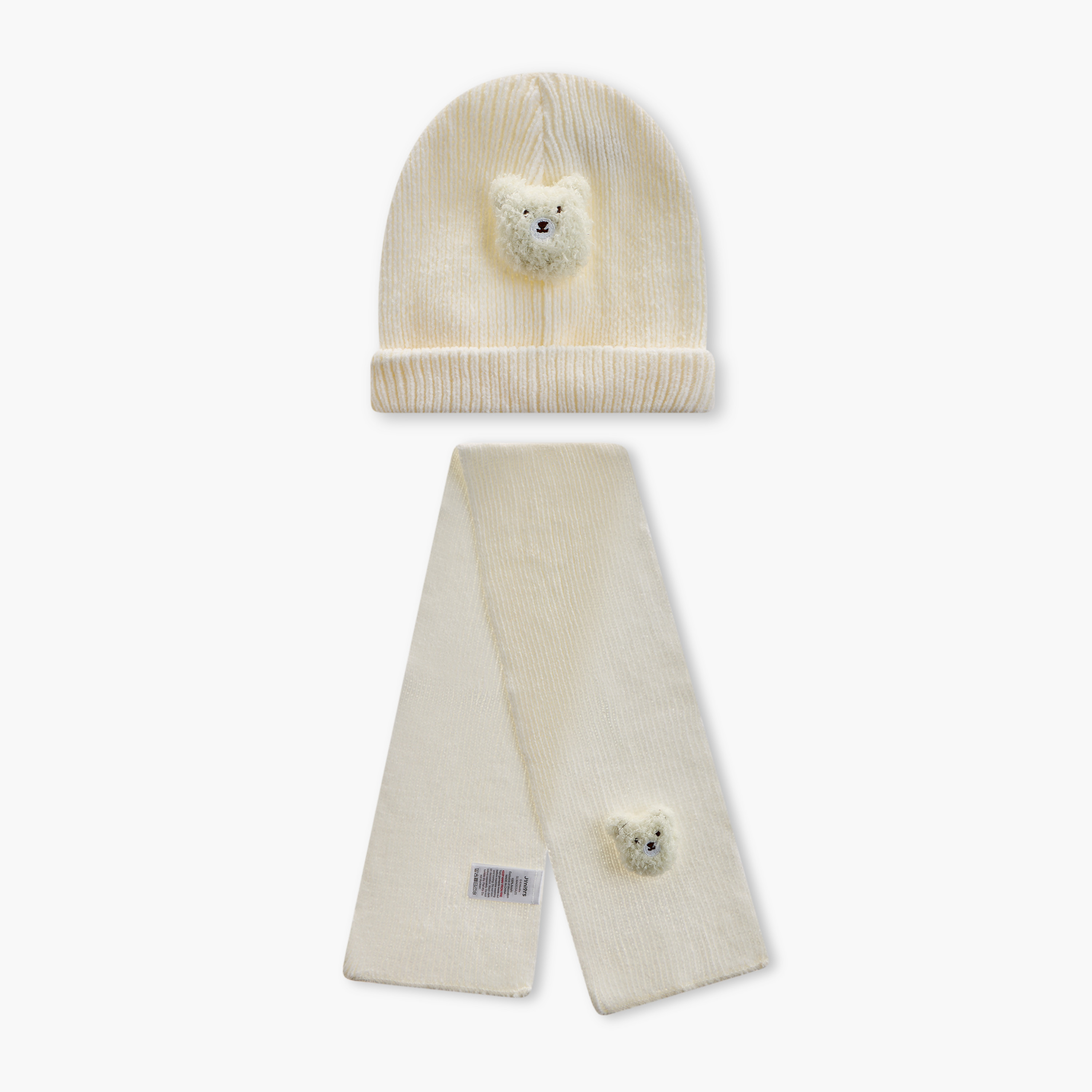 Juniors Bunny Applique Beanie Cap with Scarf-baby-girls-accessories-caps-image-1