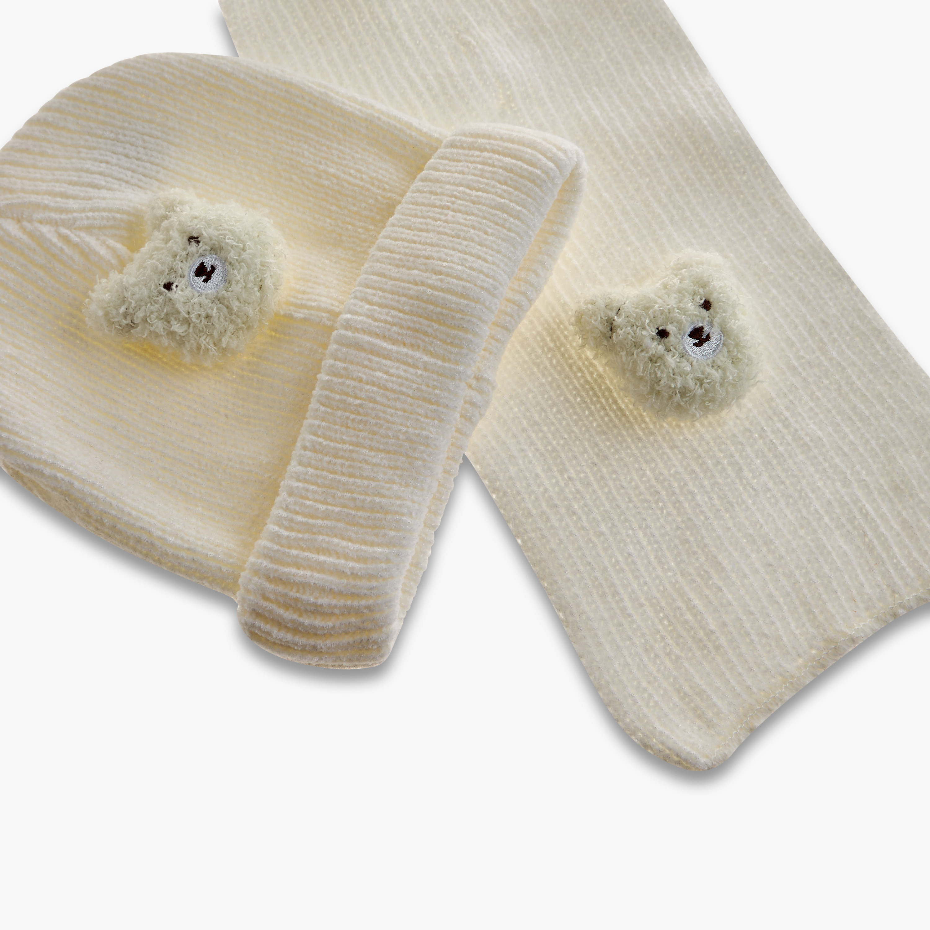 Juniors Bunny Applique Beanie Cap with Scarf-baby-girls-accessories-caps-image-6