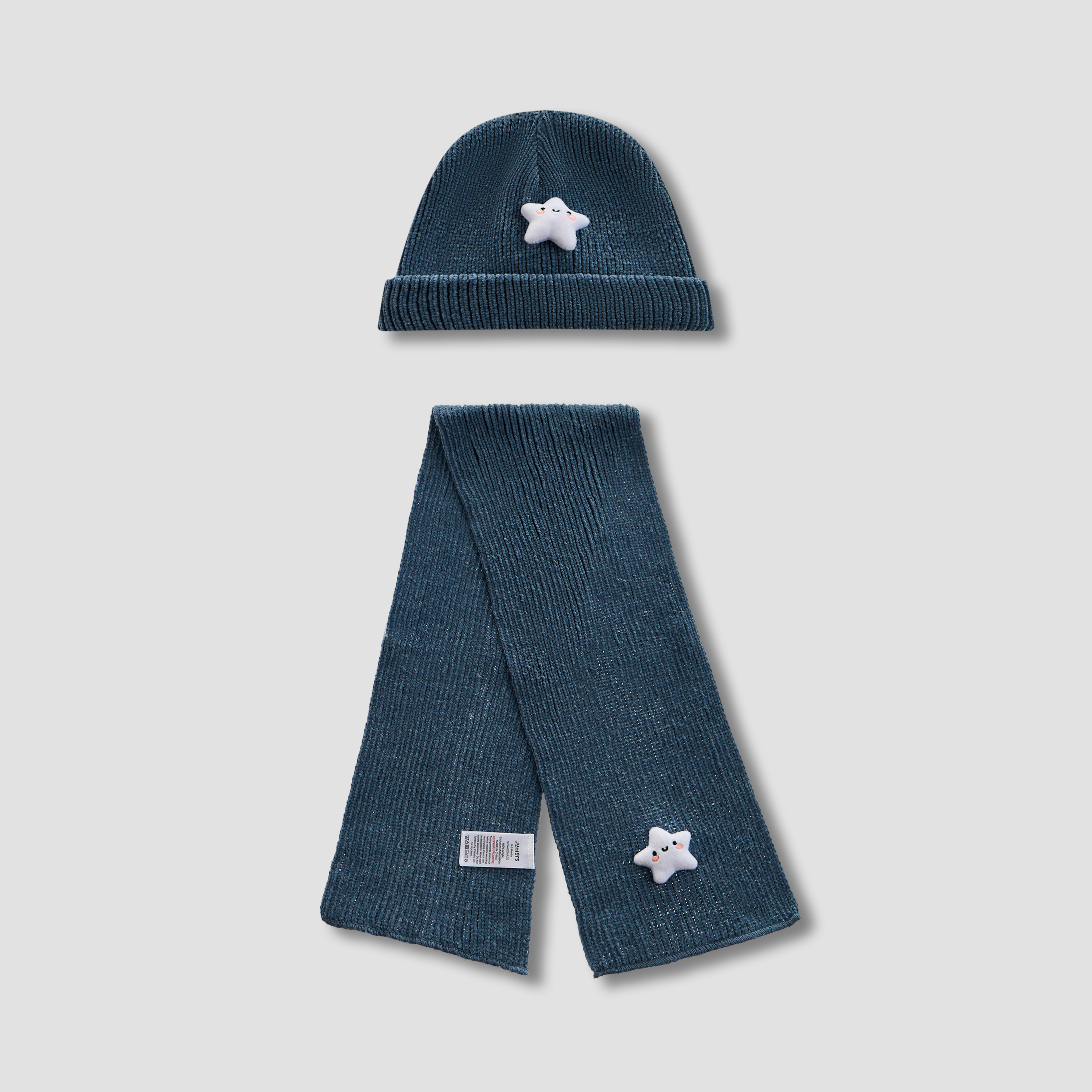Juniors Shenile Star Accent Beanie and Scarf Set-baby-boys-accessories-caps-image-1