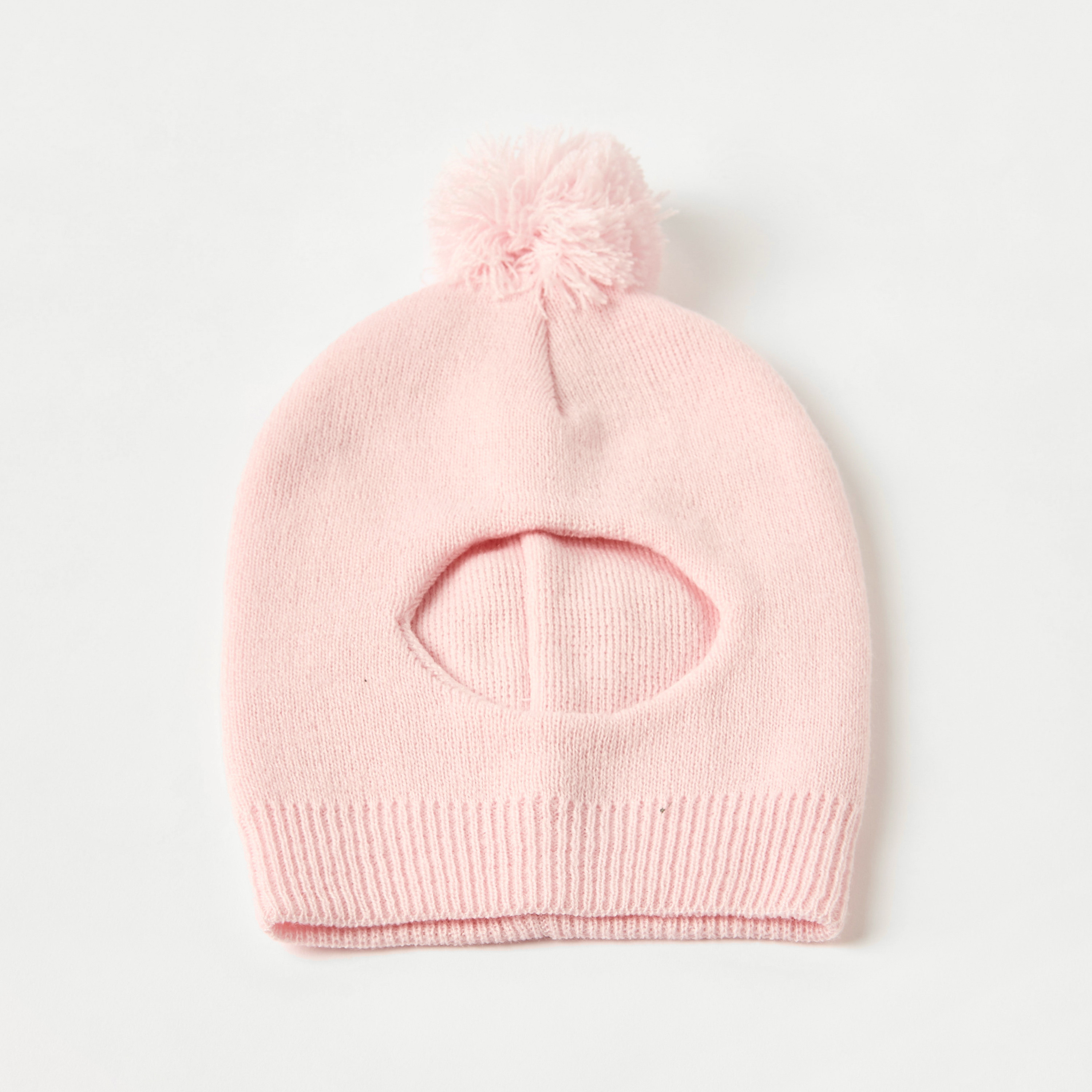 Juniors Monkey Cap with Pom-Pom Detail-baby-girls-accessories-caps-image-1