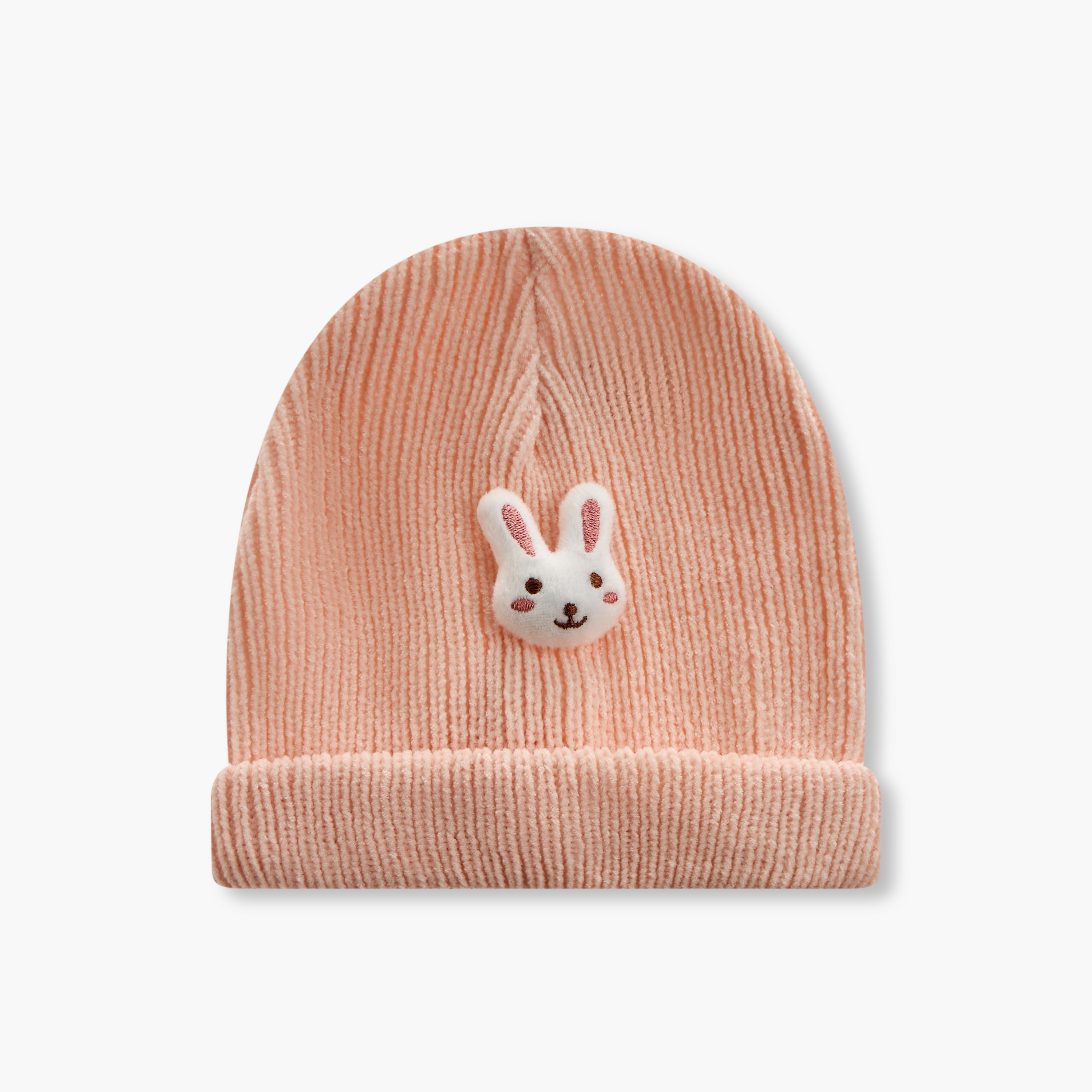 Juniors Bunny Applique Beanie Cap with Scarf-baby-girls-accessories-caps-image-3