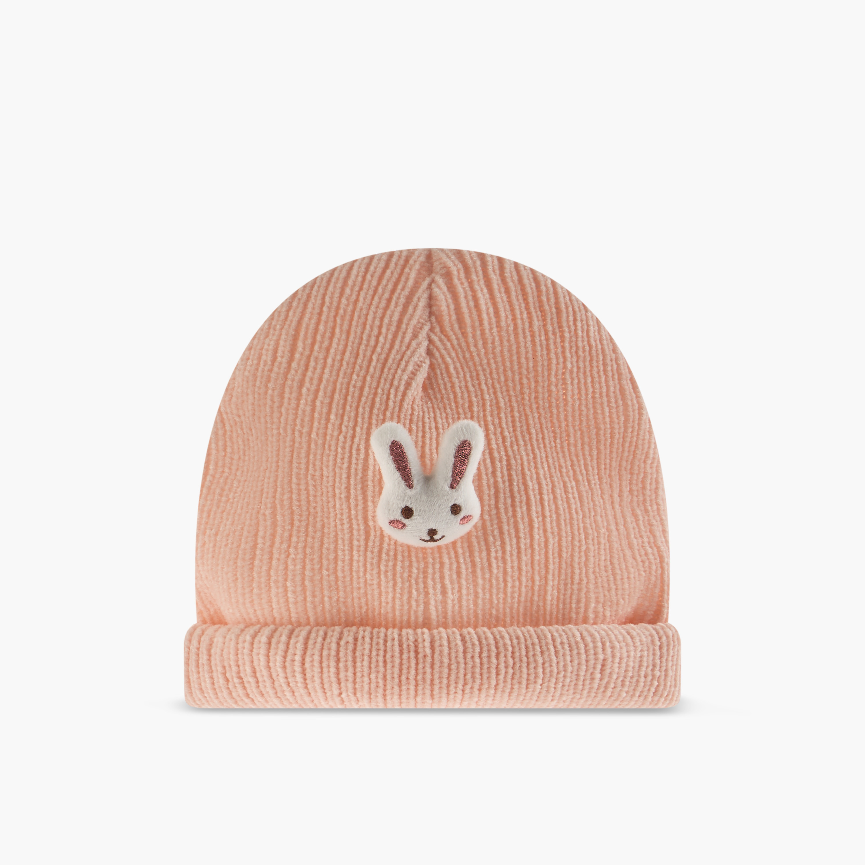 Juniors Bunny Applique Beanie Cap with Scarf-baby-girls-accessories-caps-image-5