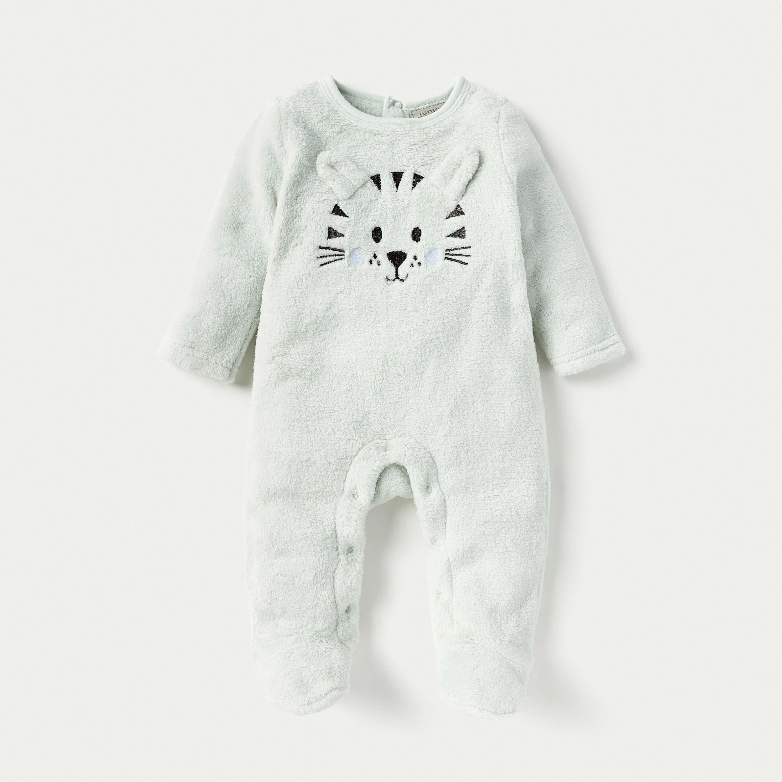 بدلة نوم قطن بأكمام طويلة وزخارف وجه نمر من جونيورز-baby-girls-clothing-nightwear-sleepsuits-image-1