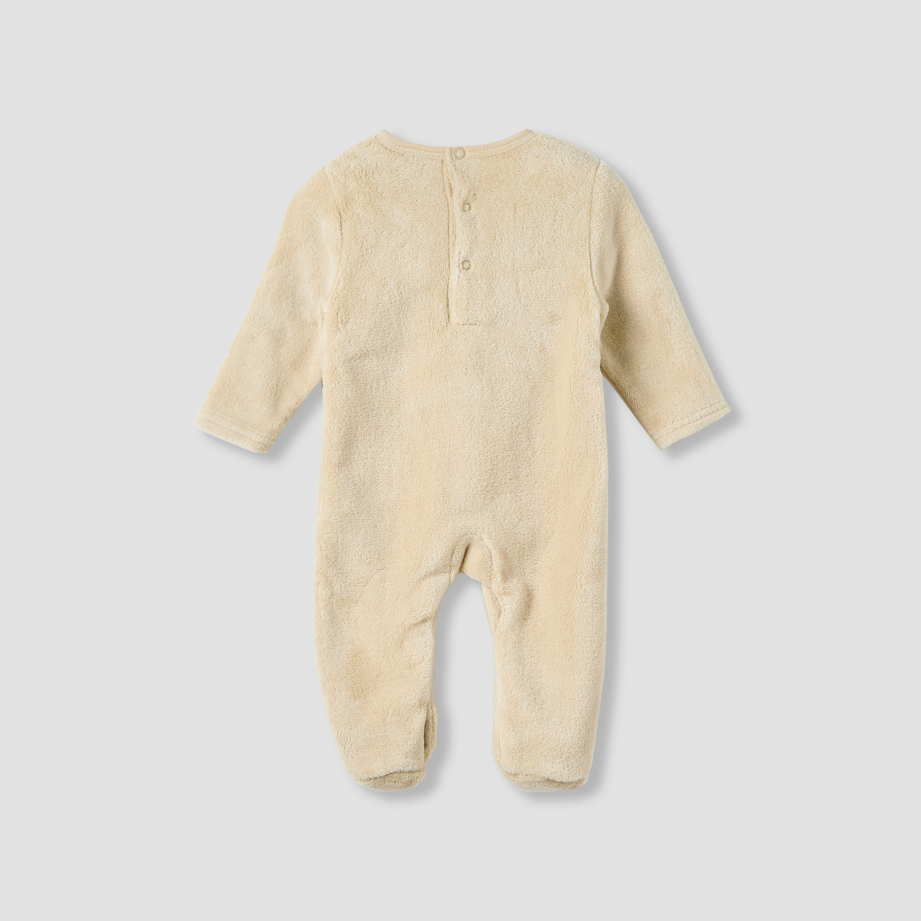 Juniors Round Neck Sleepsuit with Tiger Applique - Polyester - Long Sleeves-baby-boys-clothing-winterwear-sleepsuits-image-2