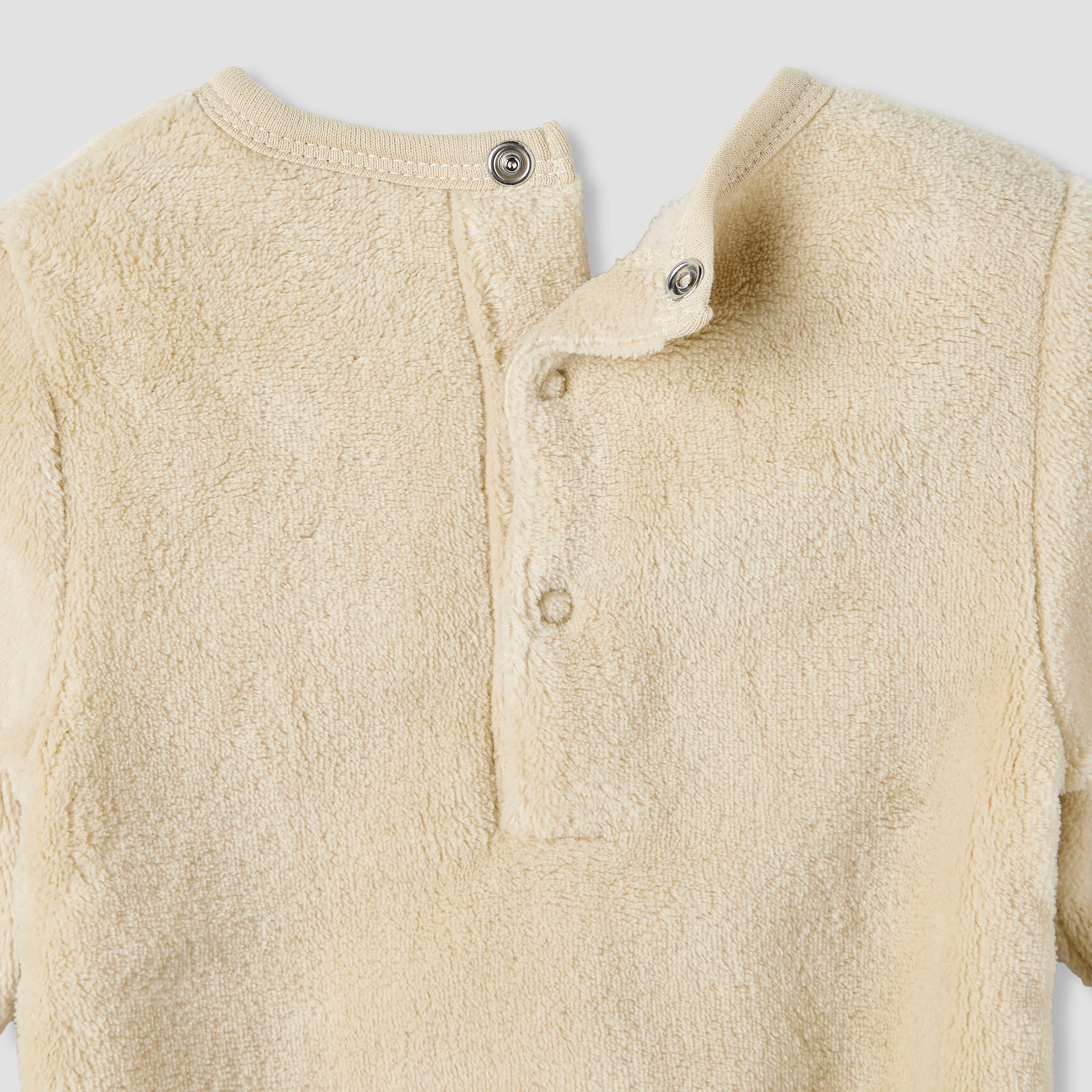 Juniors Round Neck Sleepsuit with Tiger Applique - Polyester - Long Sleeves-baby-boys-clothing-winterwear-sleepsuits-image-5