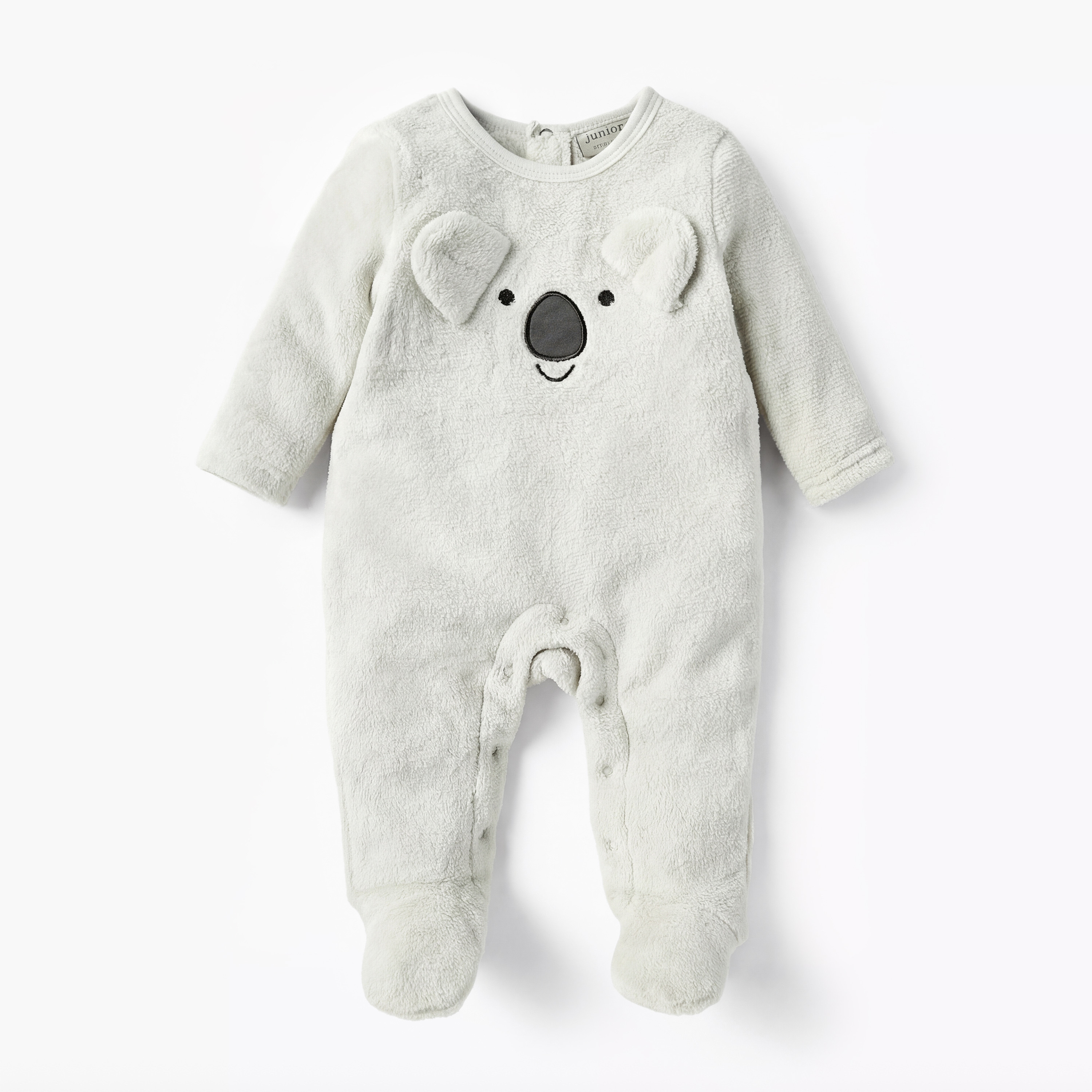 Juniors Applique Detail Closed Feet Sleepsuit with Long Sleeves and Button Closure-baby-girls-clothing-nightwear-sleepsuits-image-1