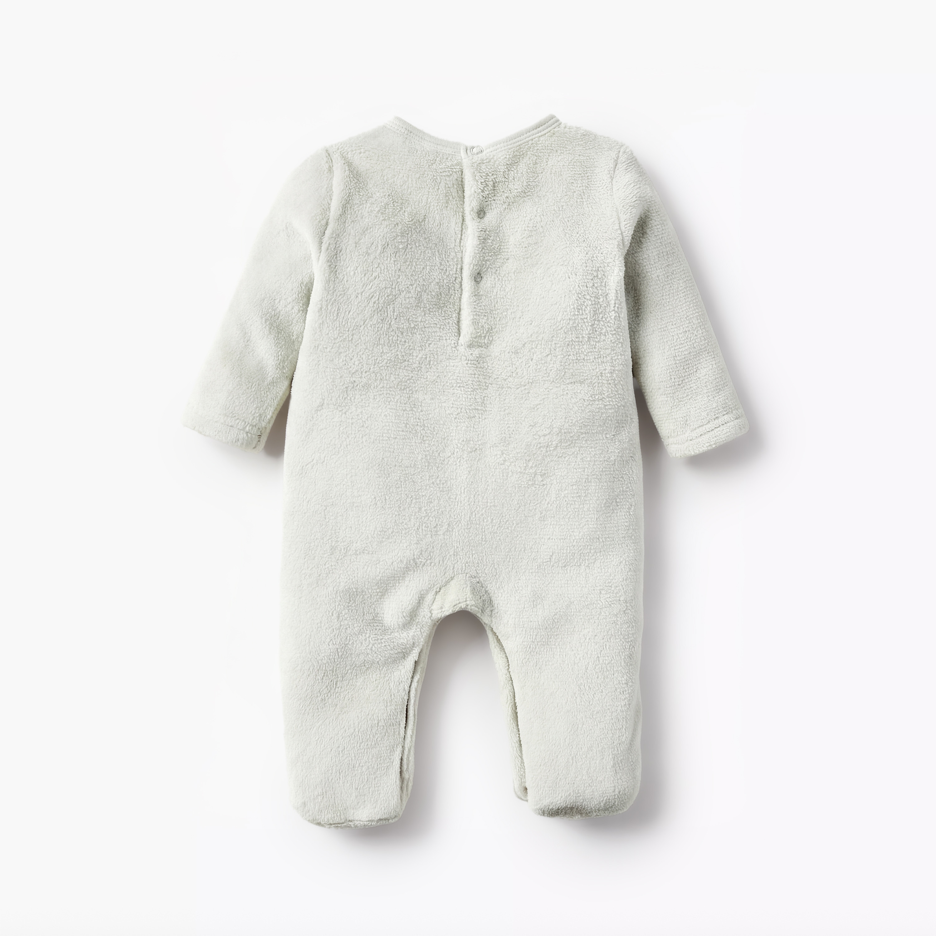 Juniors Applique Detail Closed Feet Sleepsuit with Long Sleeves and Button Closure-baby-girls-clothing-nightwear-sleepsuits-image-2