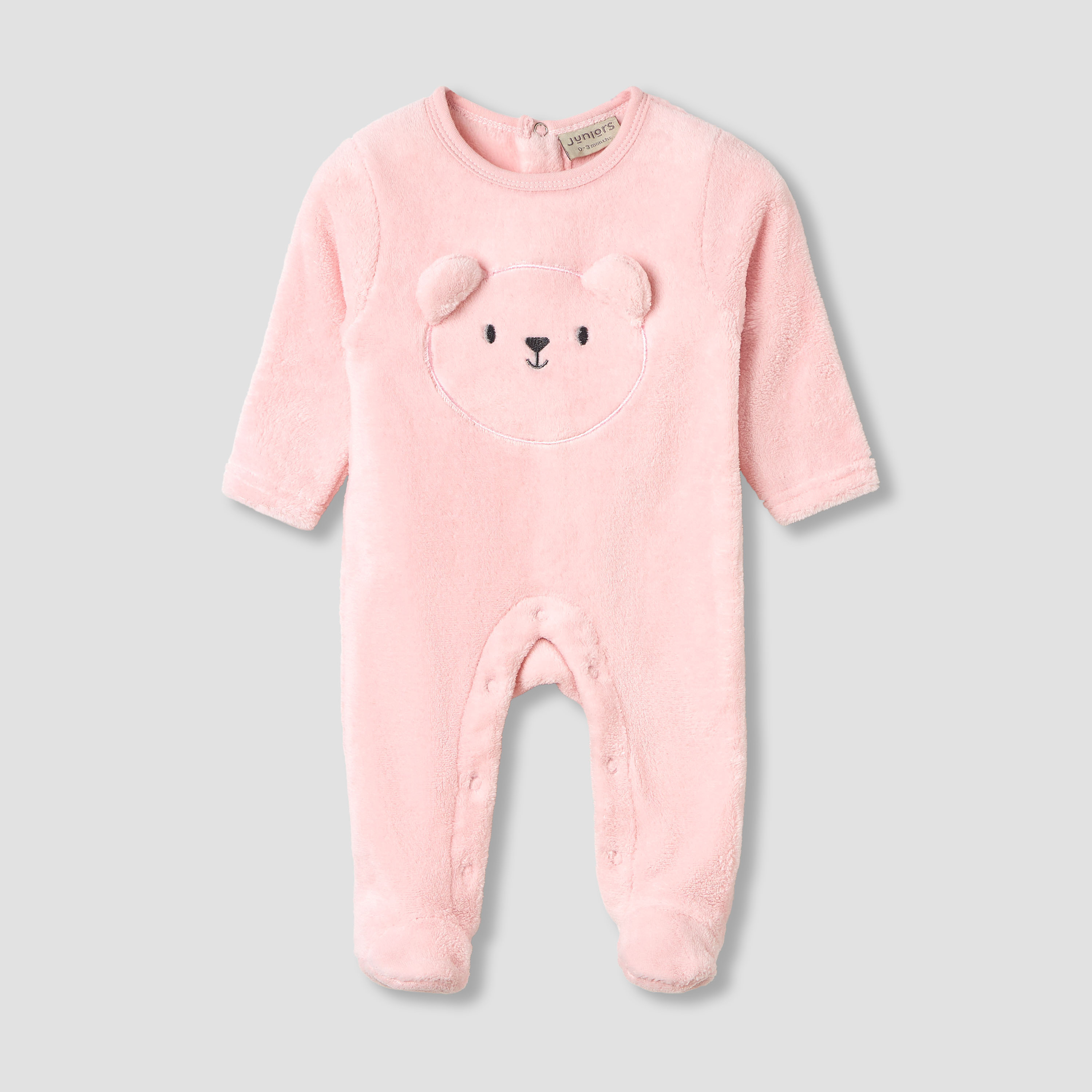 Juniors Round Neck Sleepsuit with Closed Feet - Polyester - Long Sleeves-baby-girls-clothing-nightwear-sleepsuits-image-1