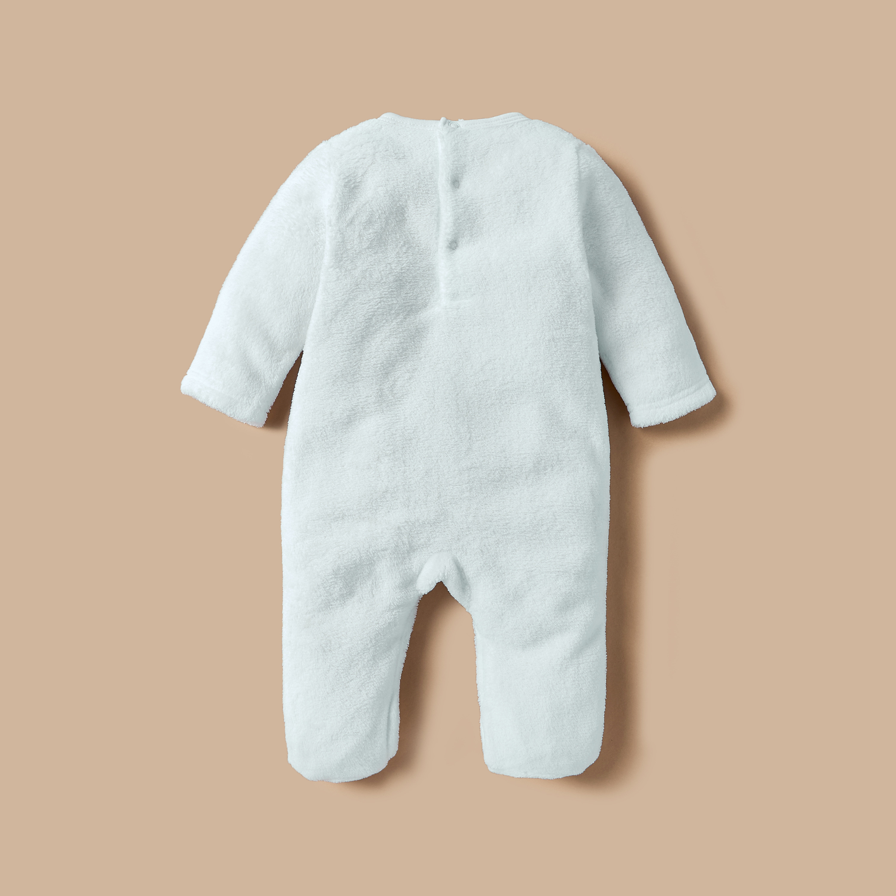 Juniors Sheep Face Applique Sleepsuit with Long Sleeves and Button Closure-baby-girls-clothing-nightwear-sleepsuits-image-2