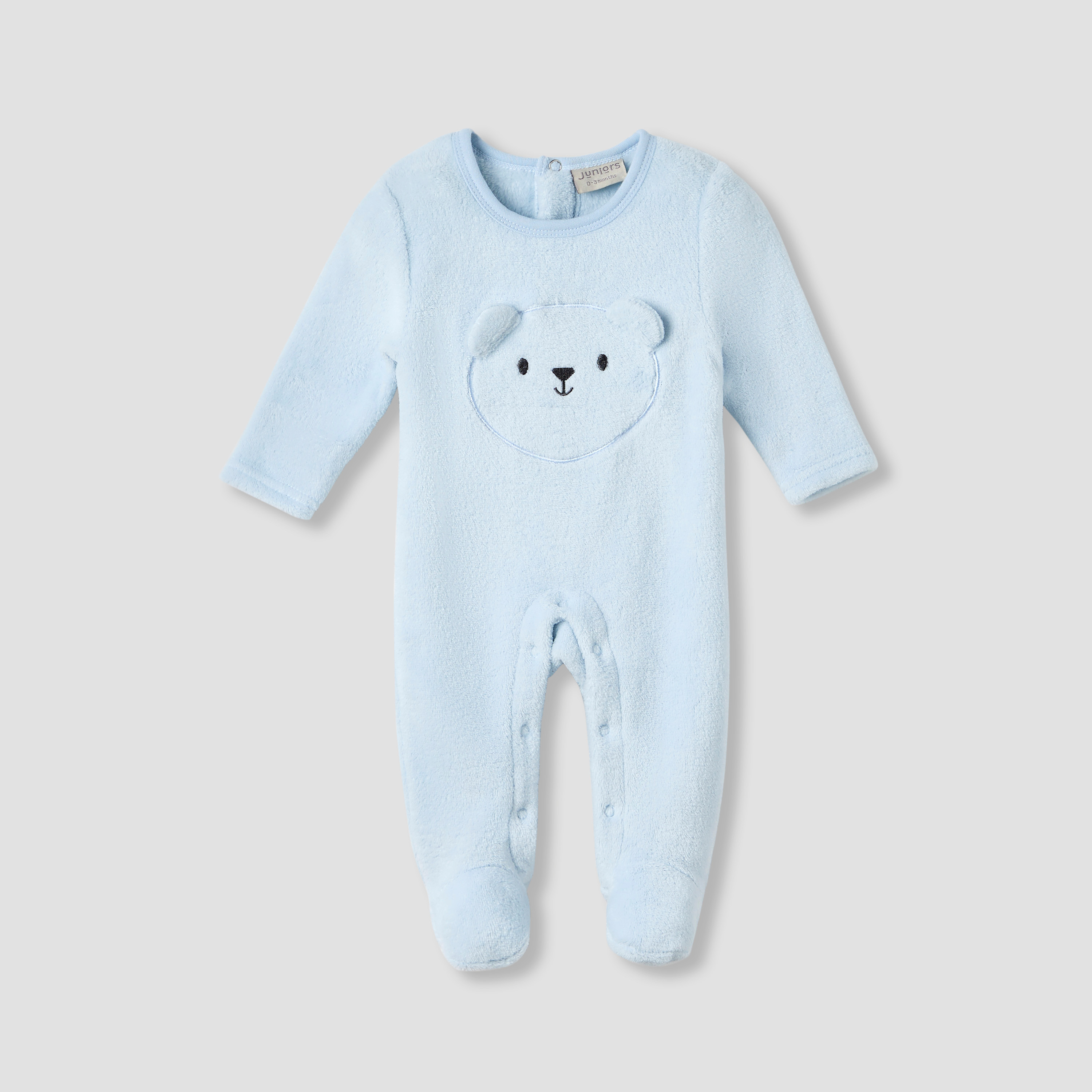 Juniors Round Neck Sleepsuit with Closed Feet - Polyester - Long Sleeves-baby-boys-clothing-winterwear-sleepsuits-image-1