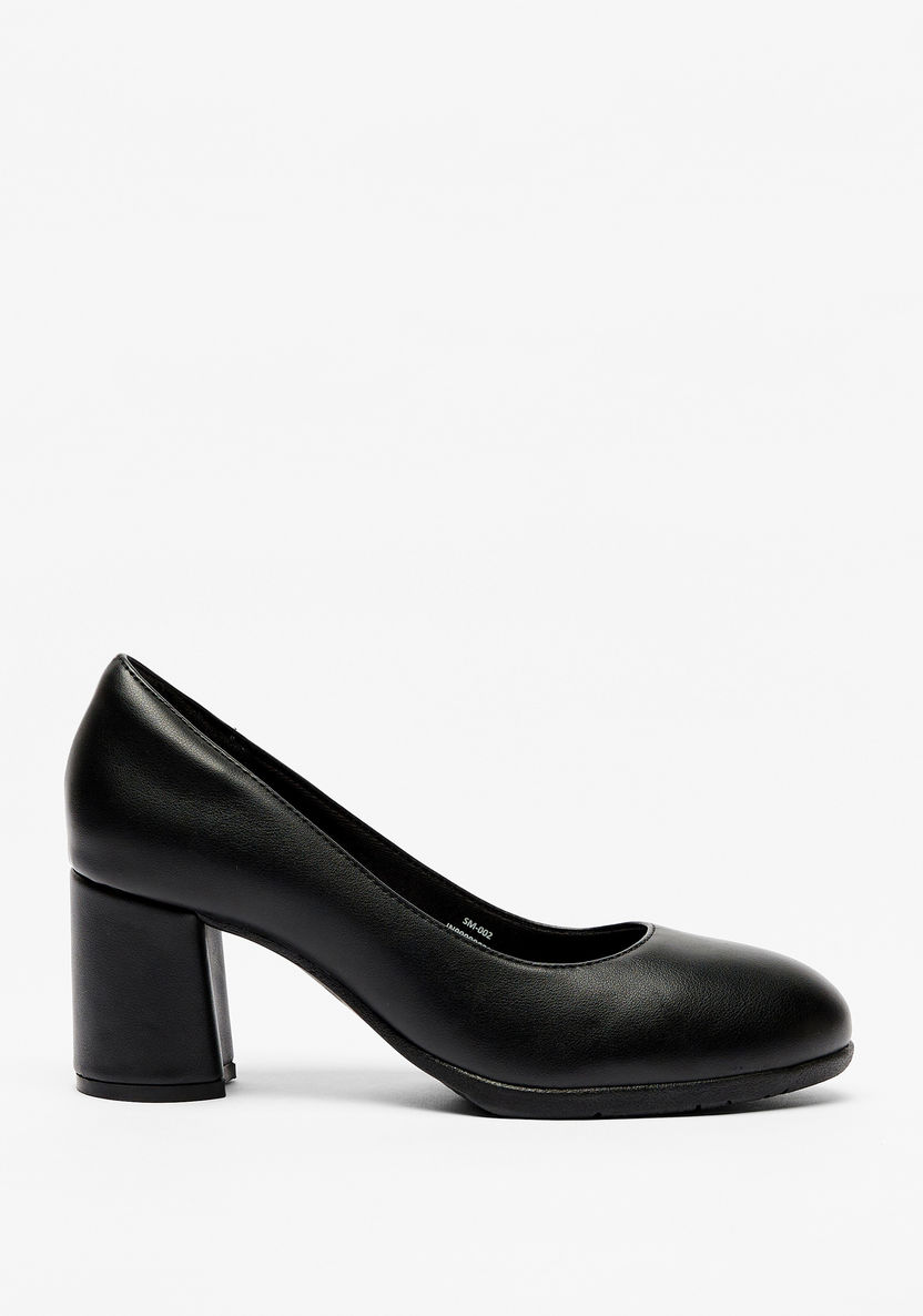 Le Confort Solid Pumps with Block Heels-Women%27s Heel Shoes-image-2