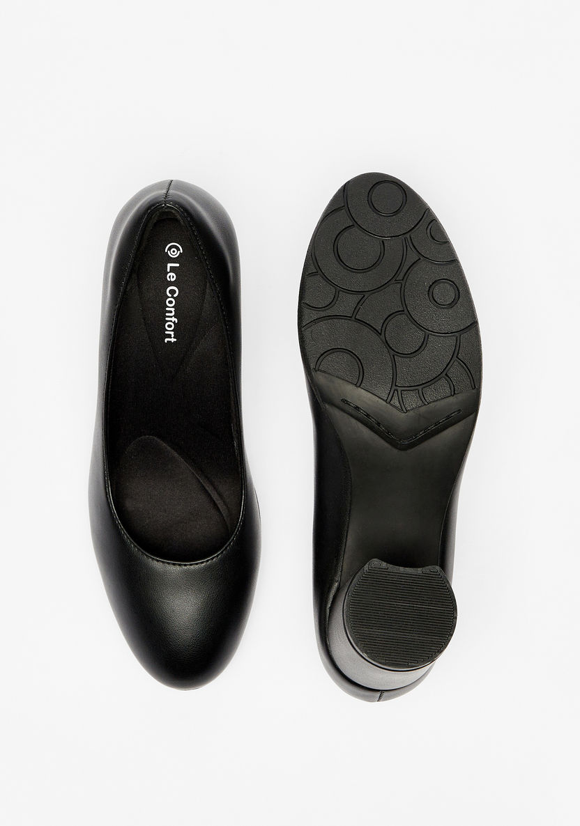 Le Confort Solid Pumps with Block Heels-Women%27s Heel Shoes-image-3