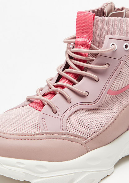 Little Missy High Cut Sneakers with Zip Closure and Pull Tabs