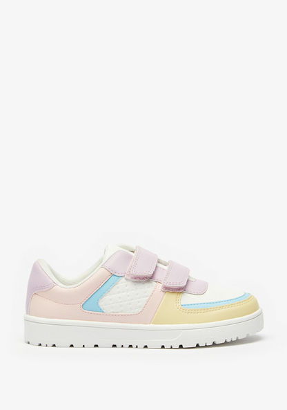 Little Missy Glitter Panel Sneakers with Hook and Loop Closure