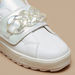 Little Missy Chain Accented Sneakers with Hook and Loop Closure-Girl%27s Sneakers-thumbnail-4