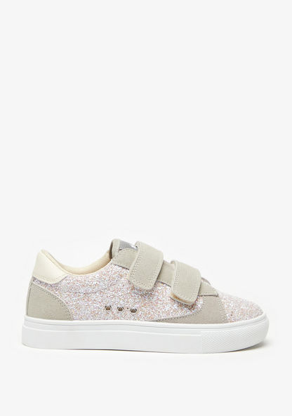 Little Missy Glittery Sneakers with Hook and Loop Closure-Girl%27s Sneakers-image-0