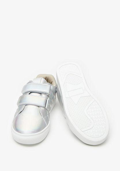 Little Missy Solid Sneakers with Hook and Loop Closure