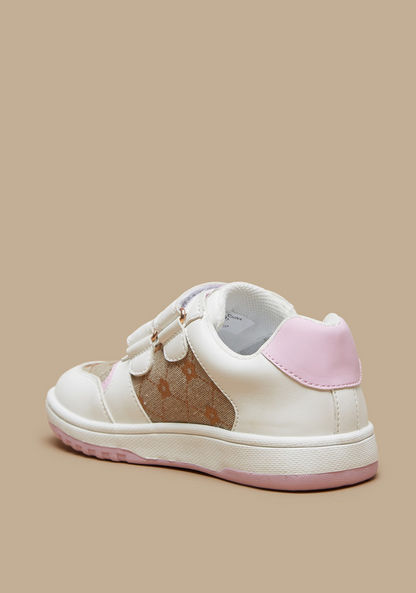 Little Missy Embellished Sneakers with Hook and Loop Closure-Girl%27s Sneakers-image-1