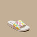 Aqua Checked Slip-On Slides-Girl%27s Flip Flops & Beach Slippers-thumbnail-1