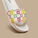 Aqua Checked Slip-On Slides-Girl%27s Flip Flops & Beach Slippers-thumbnailMobile-3