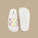 Aqua Checked Slip-On Slides-Girl%27s Flip Flops & Beach Slippers-thumbnail-4