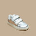 Little Missy Iridescent Textured Sneakers with Hook and Loop Closure-Girl%27s Sneakers-thumbnail-0