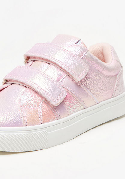 Little Missy Solid Sneakers with Hook and Loop Closure