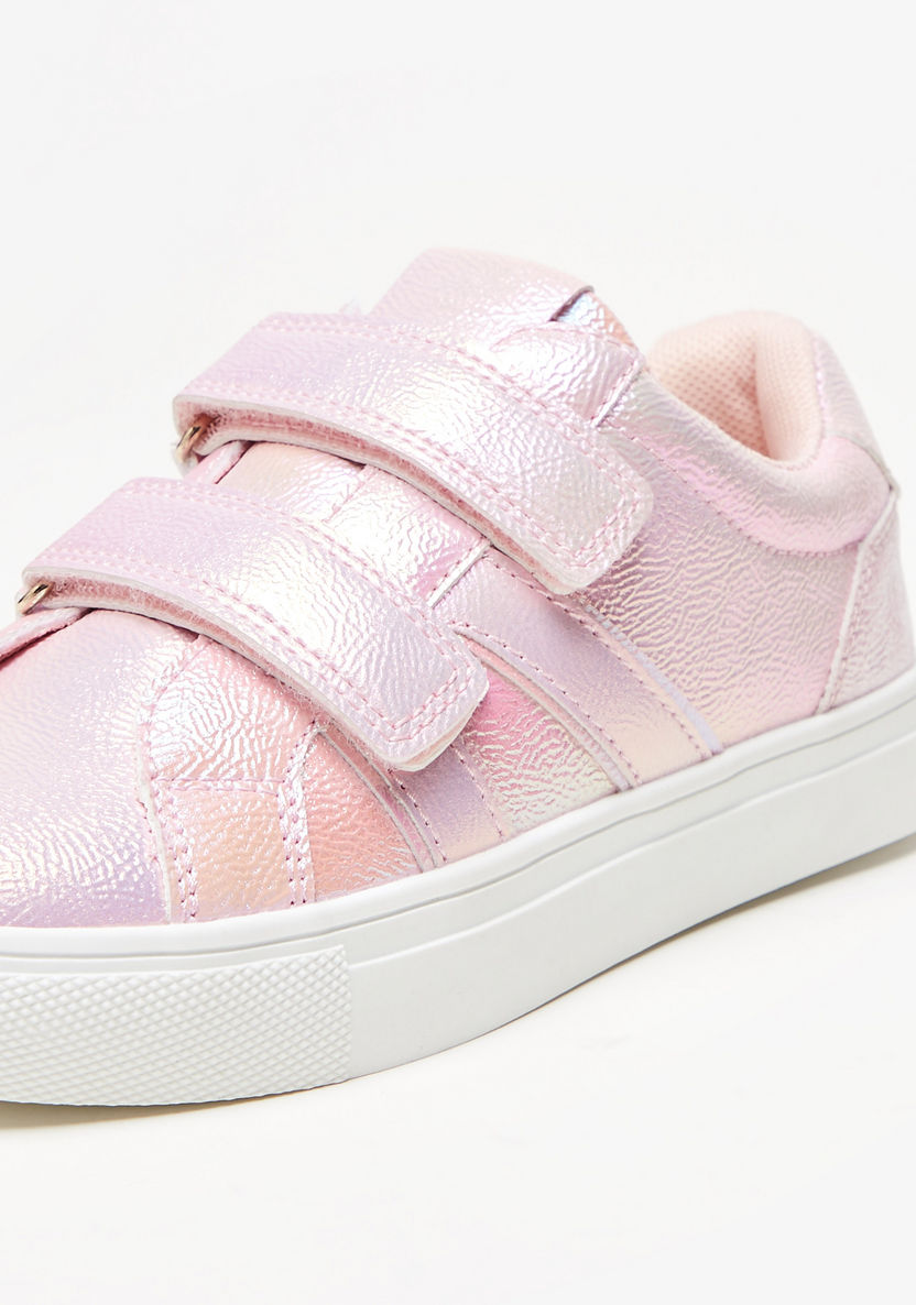 Little Missy Solid Sneakers with Hook and Loop Closure-Girl%27s Sneakers-image-3