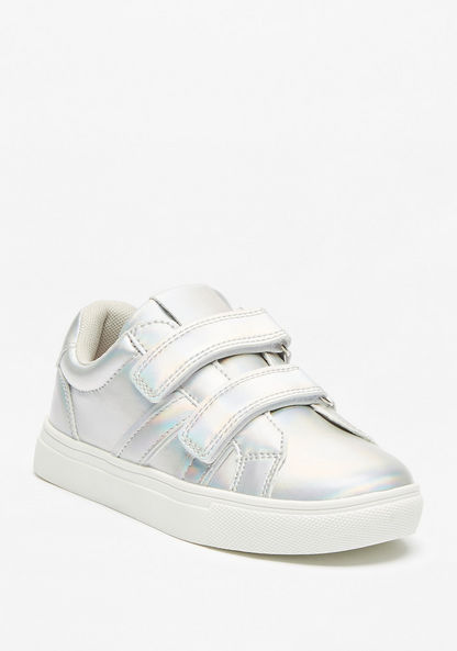 Little Missy Solid Sneakers with Hook and Loop Closure-Girl%27s Sneakers-image-0