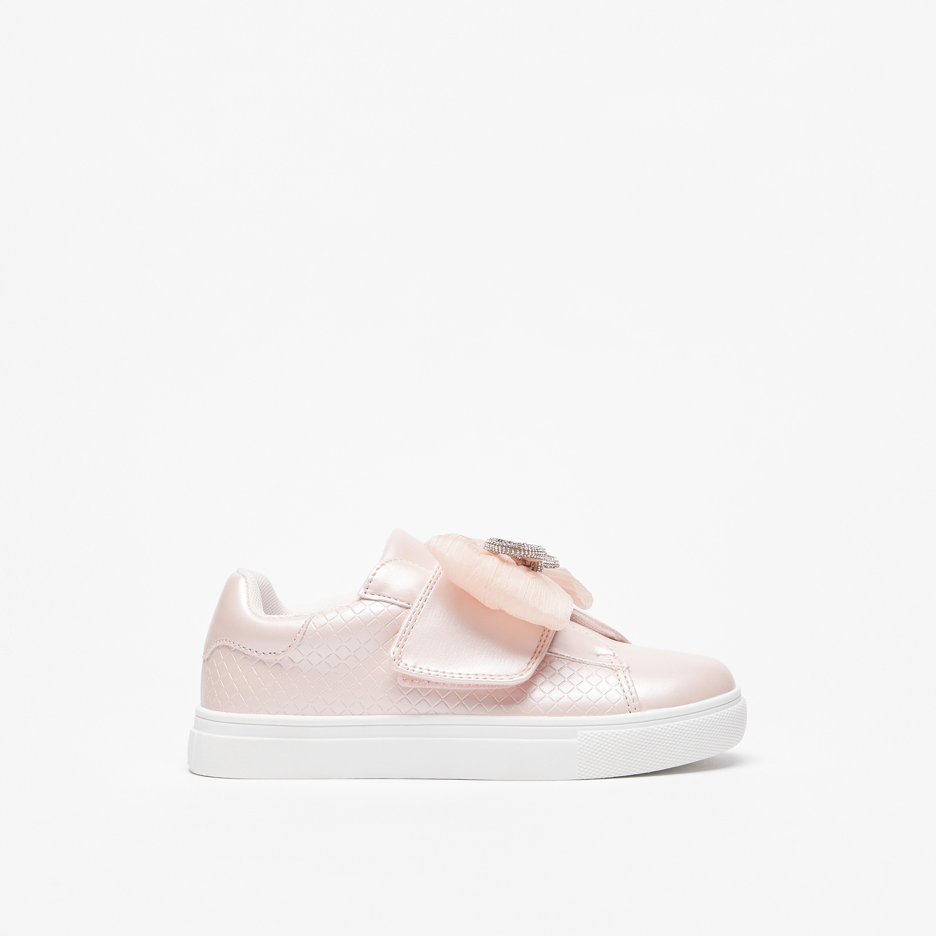 Shop Little Missy Girls Embellished Sneakers with Hook and Loop Closure Online Mothercare Bahrain