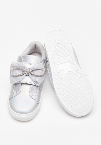 Little Missy Girls' Embellished Sneakers with Hook and Loop Closure