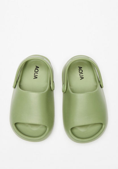 Aqua Solid Slip-On Slides-Boy%27s Flip Flops & Beach Slippers-image-0