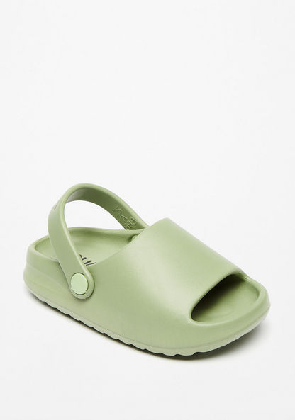 Aqua Solid Slip-On Slides-Boy%27s Flip Flops & Beach Slippers-image-1