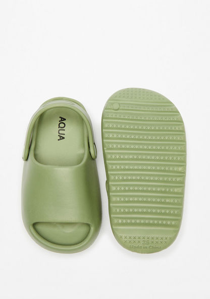 Aqua Solid Slip-On Slides-Boy%27s Flip Flops & Beach Slippers-image-4