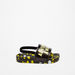 Aqua Printed Slip-On Slide Slippers with Elastic Strap-Boy%27s Flip Flops & Beach Slippers-thumbnailMobile-2