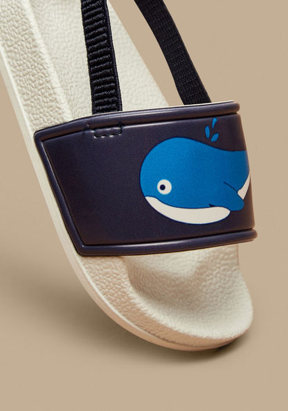Aqua Whale Print Slip-On Slingback Slides-Boy%27s Flip Flops & Beach Slippers-image-3