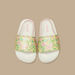 Aqua Floral Print Slip-On Slingback Slides-Girl%27s Flip Flops & Beach Slippers-thumbnail-0