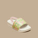 Aqua Floral Print Slip-On Slingback Slides-Girl%27s Flip Flops & Beach Slippers-thumbnailMobile-1